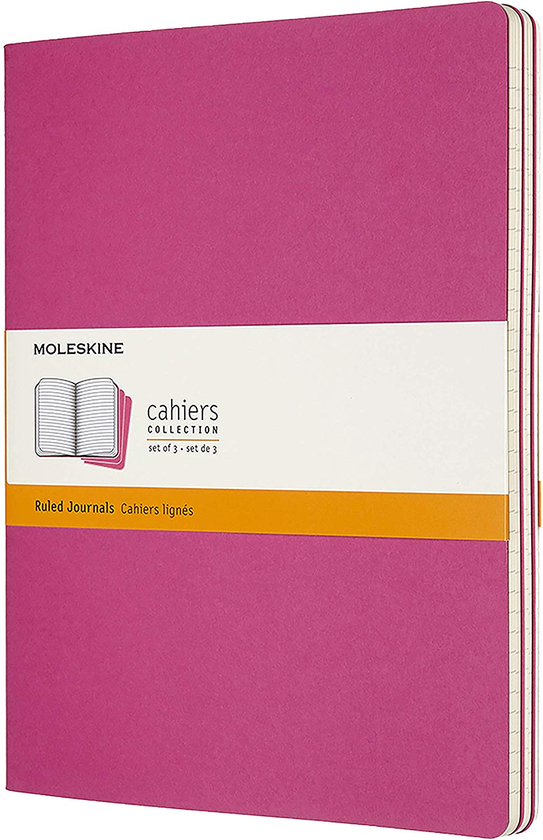  «Набор тетрадей Moleskine Cahier в линию Кинетический розовый 3 шт (CH021D17)», бренда Moleskine - фото №1