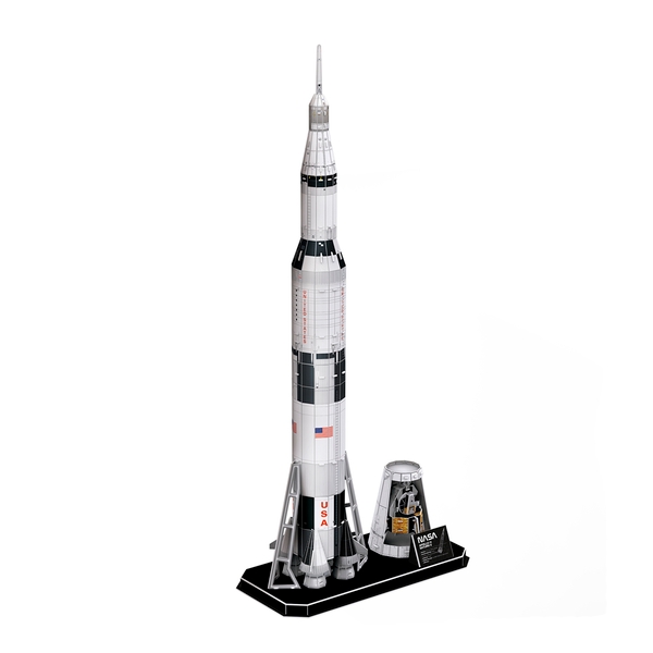 «Тривимірна головоломка-конструктор CubicFun NASA Ракета Аполлон Сатурн-5 136 ел. (DS1059h)», бренда CubicFun - фото №1