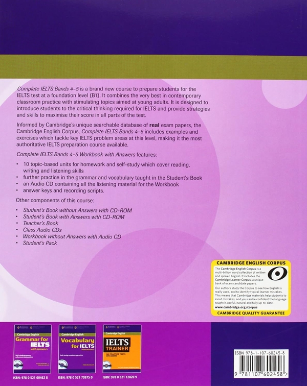 Бумажная книга «Complete IELTS Bands 4-5 Workbook with Answers with Audio CD», автор Родон Вятт - фото №1