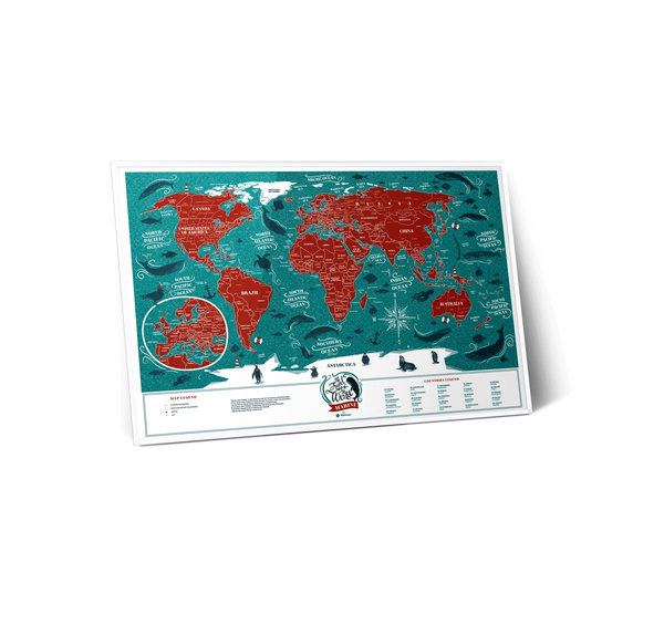 «Скретч карта мира 1DEA.me Travel Map Marine World на английском языке (MW)», бренда 1DEA.me - фото №1
