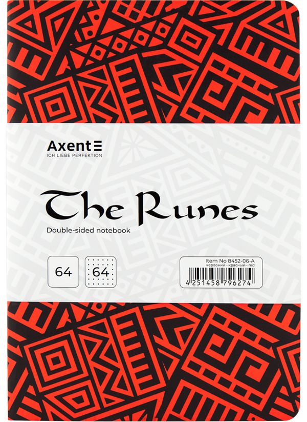  «Блокнот двусторонний Axent The Runes А5 Красный (8452-06-a)», бренда Axent - фото №1