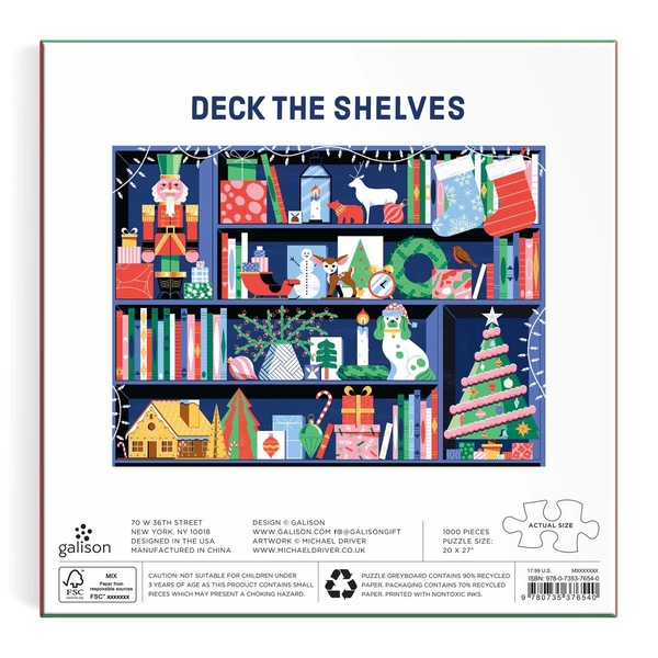  «Пазл Galison Deck the Shelves by Michael Driver 1000 ел.», бренда Galison - фото №1