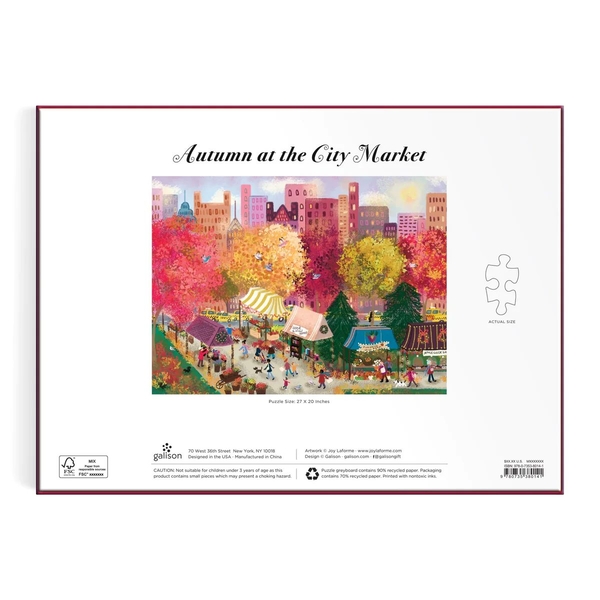  «Пазл Galison Joy Laforme Autumn at the City Market 1000 Piece Puzzle», бренда Galison - фото №1