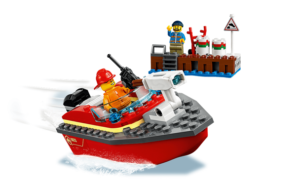 «Конструктор LEGO City Пожар на причале 97 деталей (60213)», бренда LEGO - фото №1
