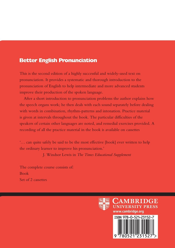 Паперова книга «Better English Pronunciation », автор Джон О'Коннор - фото №1