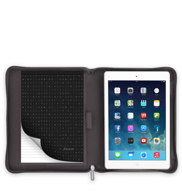  «Чехол-блокнот на молнии Filofax Microfiber iPad Air Case серый (829840)», бренда Filofax - фото №1