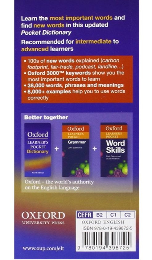 Паперова книга «Oxford Learner's Pocket Dictionary» - фото №1