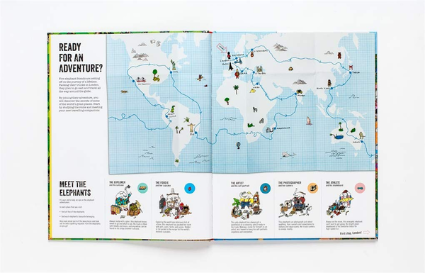 Бумажная книга «Elephants on Tour. A Search & Find Journey Around the World», автор Гильом Корнет - фото №1