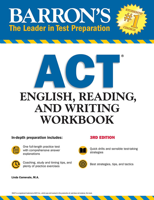 Бумажная книга « Barron's ACT English, Reading, and Writing Workbook», автор Линда Карнавал - фото №1