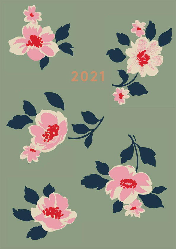 Бумажная книга «Cath Kidston A6 Khaki Dusk Floral 2021 Diary», автор Кэт Кидстон - фото №1