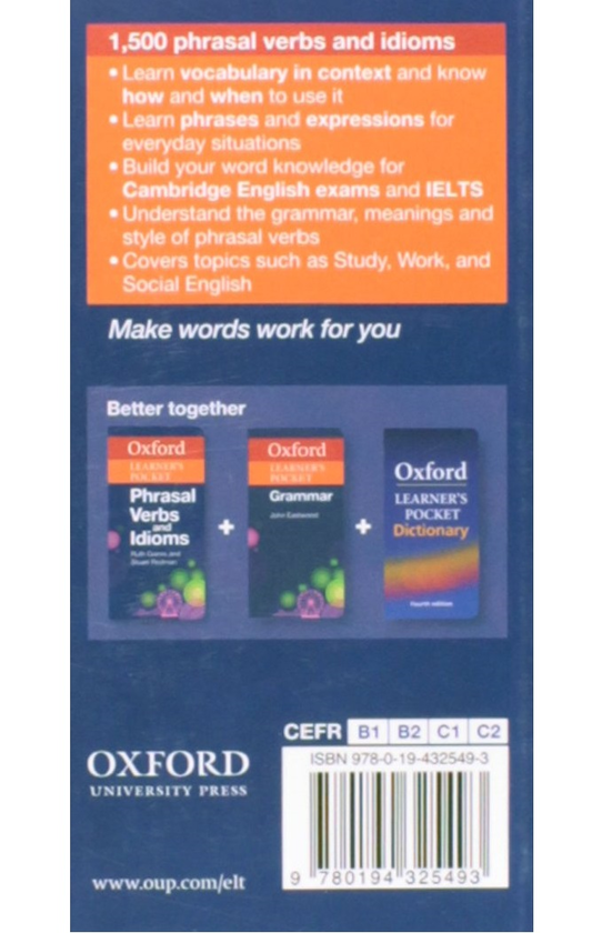 Паперова книга «Oxford Learners Pocket Phrasal Verbs and Idioms», авторів Ruth Gairns, Stuart Redman - фото №1