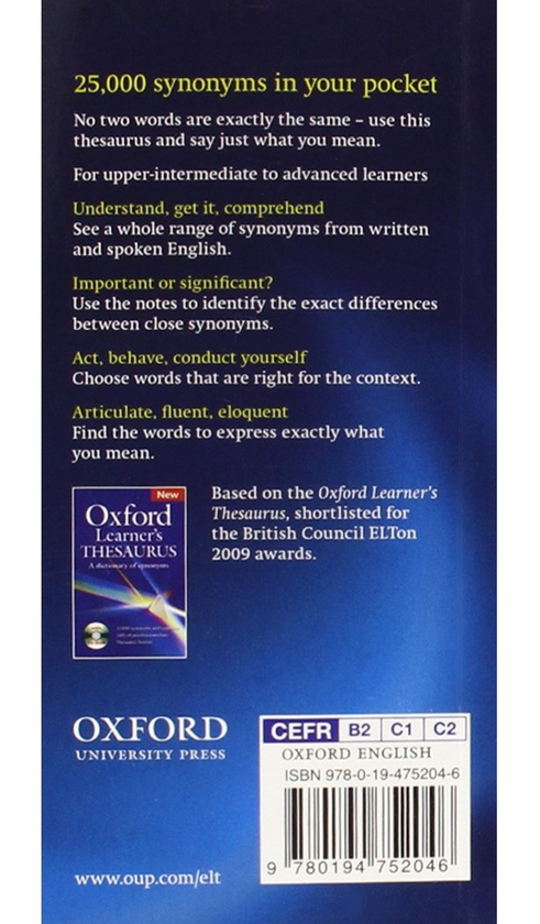 Бумажная книга «Oxford Learners Pocket Thesaurus First Edition» - фото №1