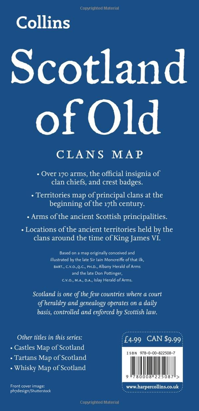 Бумажная книга «Collins Pictorial Maps — Scotland of Old: Clans Map of Scotland», автор Collins Maps - фото №1