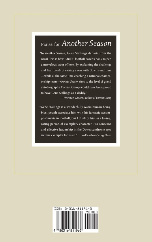 Бумажная книга «Another Season. A Coach's Story of Raising an Exceptional Son», авторов Джин Столлингз, Салли Кук - фото №1