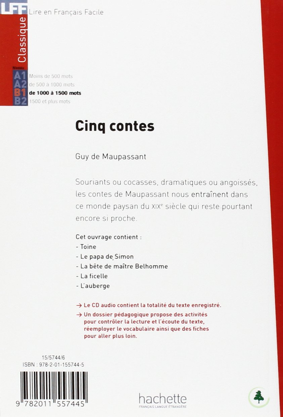 Бумажная книга «Cinq contes (+ CD audio MP3)», автор Ги де Мопассан - фото №1
