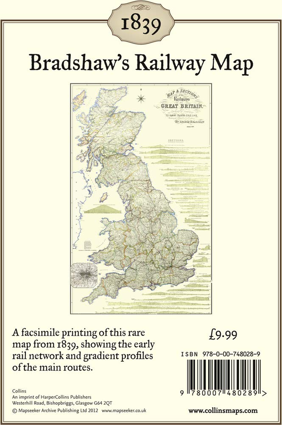 Бумажная книга «Bradshaw’s Railway Map 1839: Wall Map», автор Джордж Брэдшоу - фото №1
