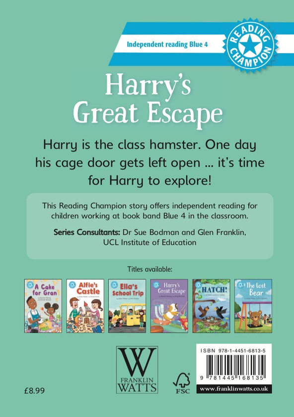 Паперова книга «Reading Champion: Harry's Great Escape : Independent Reading Blue 4», автор Деміан Харві - фото №1
