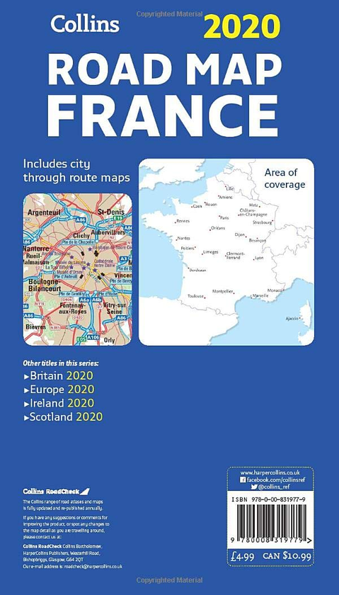 Паперова книга «2020 Collins Map of France» - фото №1