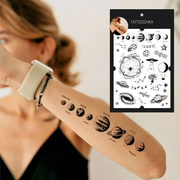  «Тимчасове тату Tattooshka Космічний Бум (LC-124)», бренда Tattooshka - фото №1