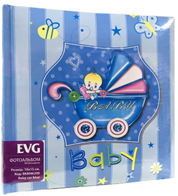 «Фотоальбом EVG 10x15x200 Baby car blue (BKM46200 Baby car blue)», бренда EVG - фото №1
