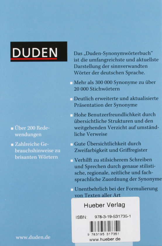 Бумажная книга «Duden 8, Das Synonymworterbuch» - фото №1