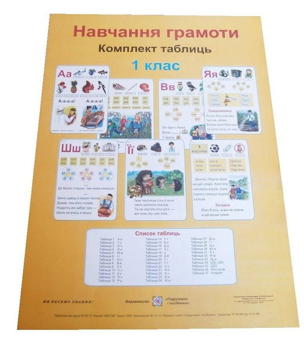 [object Object] «Навчання грамоти. 1 клас. Комплект таблиць», автор Галина Шандривская - фото №1