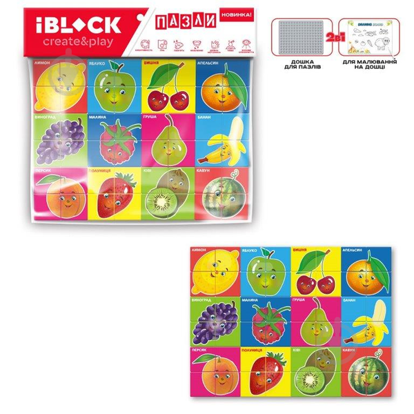  «Іграшка конструктор IBLOCK арт. PL-921-282 (48шт/2) , фртукти (PL-921-282)», бренда IBLOCK - фото №1