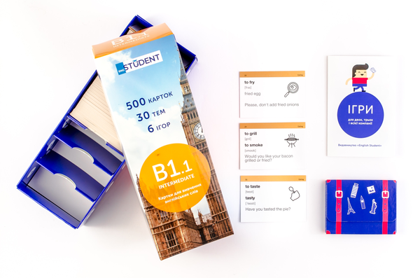 Бумажная книга «500 карток для вивчення англійської мови. В1.1 Intermediate» - фото №1