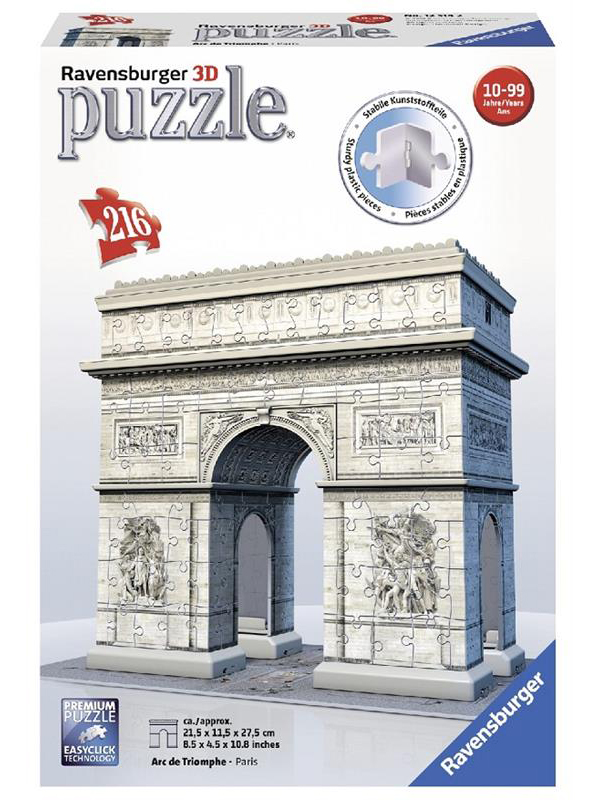  «3D Пазл Ravensburger Триумфальная арка 216 элементов (RSV-125142)», бренда Ravensburger - фото №1