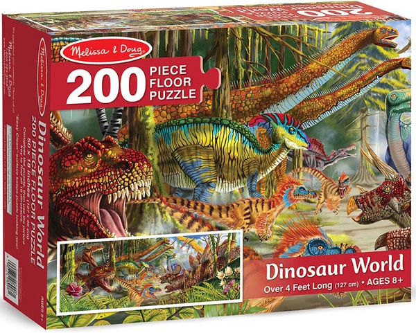  «Напольные пазлы Melissa & Doug Мир динозавров 200 элементов (MD18908)», бренда Melissa & Doug - фото №1