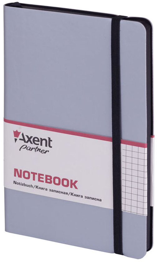  «Книга записная Axent Partner Soft 96 листов в клетку серебристая (8206-34-A)», бренда Axent - фото №1