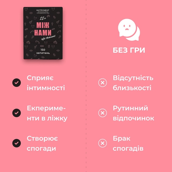  «Настільна гра Memo Games Між нами: Про таємне (18+)», бренда Memo Games - фото №1