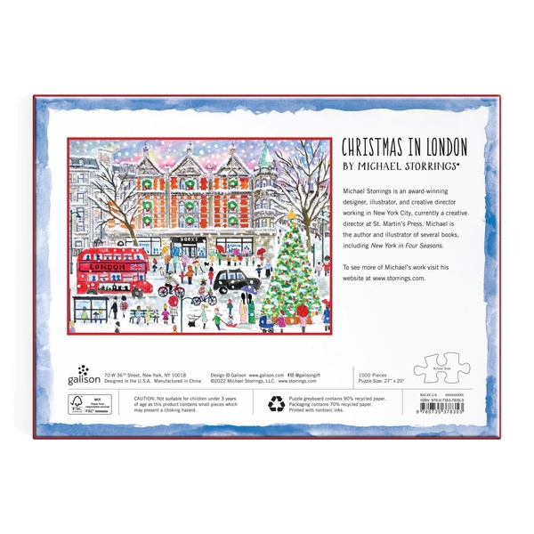  «Пазл Galison Christmas in London by Michael Storrings 1000 ел.», бренда Galison - фото №1