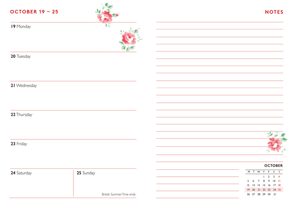 Бумажная книга «Cath Kidston Birds & Roses A6 2020 Diary» - фото №1