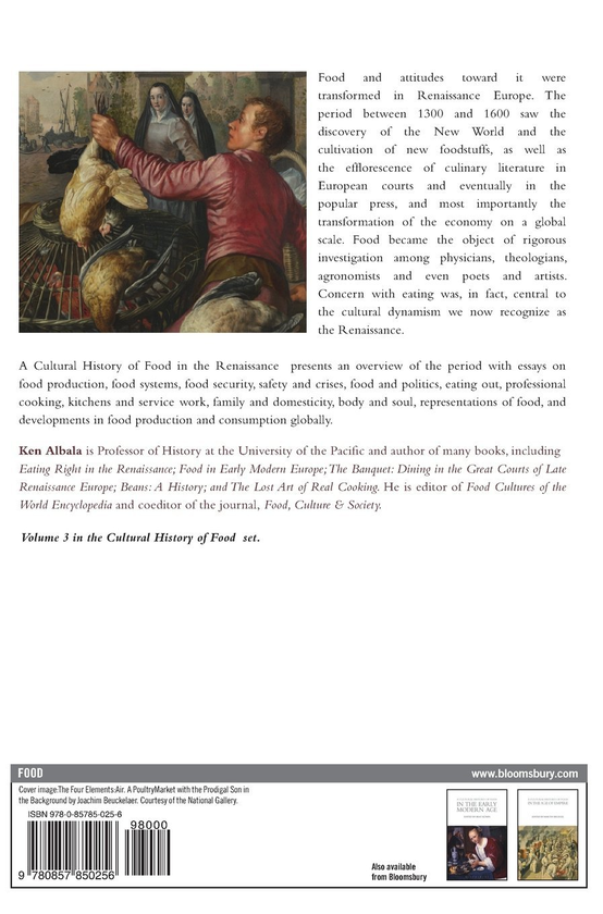 Бумажная книга «A Cultural History of Food in the Renaissance. Volume 3» - фото №1