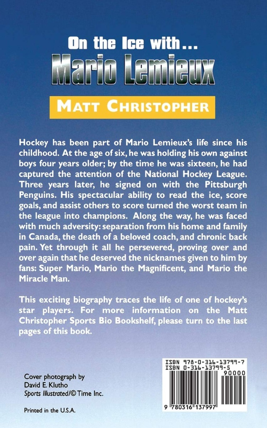 Бумажная книга «On the Ice with...Mario Lemieux», автор Мэтт Кристофер - фото №1