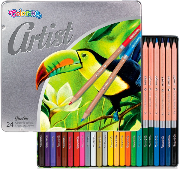  «Карандаши цветные в металлической упаковке Colorino Artist 24 цвета (83263PTR)», бренда Colorino - фото №1