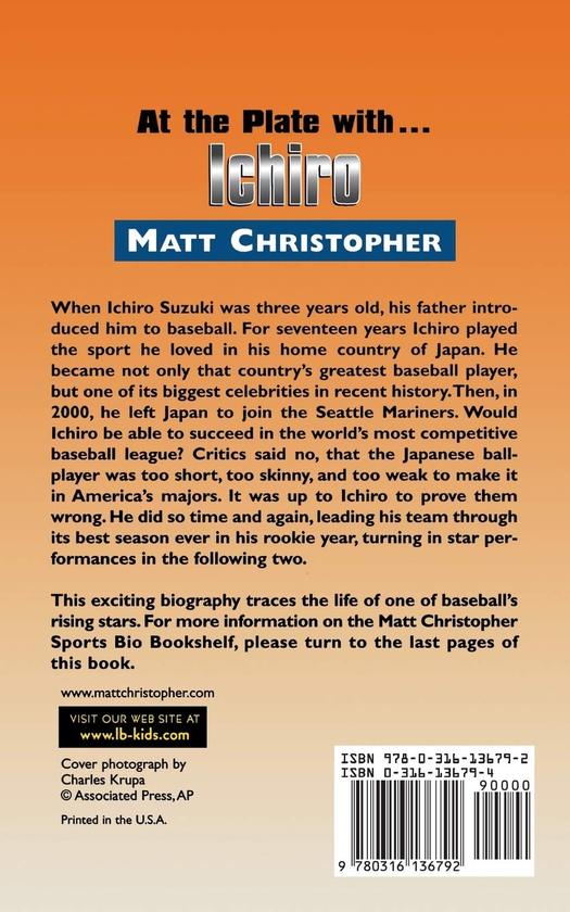 Бумажная книга «At the Plate with...Ichiro», автор Мэтт Кристофер - фото №1
