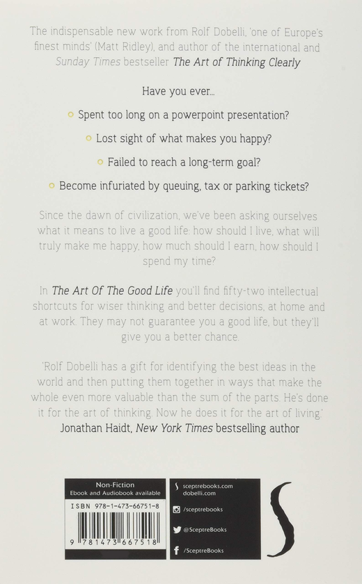 Бумажная книга «The Art of the Good Life. Clear Thinking for Business and a Better Life», автор Рольф Добелли - фото №1
