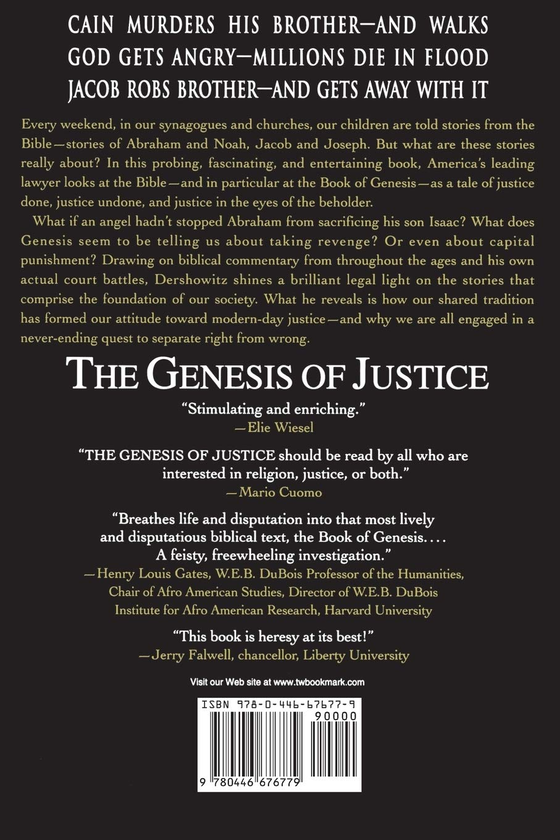 Бумажная книга «The Genesis of Justice. Ten Stories of Biblical Injustice That Led to the Ten Commandments and Modern Morality and Law», автор Алан Дершовиц - фото №1