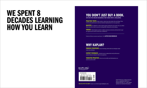 Бумажная книга «PCAT Prep Plus. 2 Practice Tests + Proven Strategies + Online» - фото №1