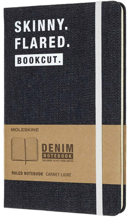  «Блокнот Moleskine Denim Skinny средний черный (LCDNQP060S)», бренда Moleskine - фото №1