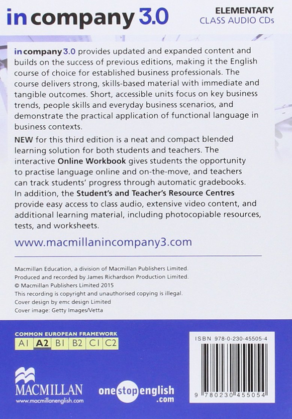 Бумажная книга «In Company 3.0 Elementary Level Class Audio CD (2) », автор Саймон Кларк - фото №1