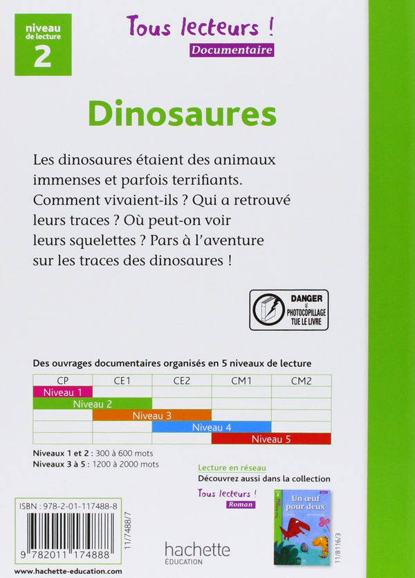 Бумажная книга «Tous Lecteurs!: Niveau 2: Dinosaures», авторов Lucile Galliot, Sally Odgers - фото №1