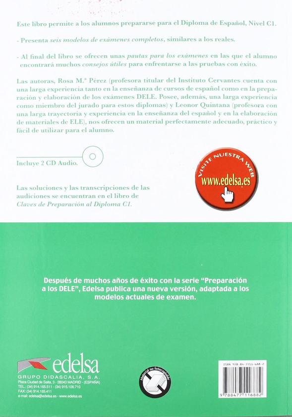 Паперова книга «Preparacion DELE. C1. Libro (+CD)», автор Роза Марія Перез - фото №1