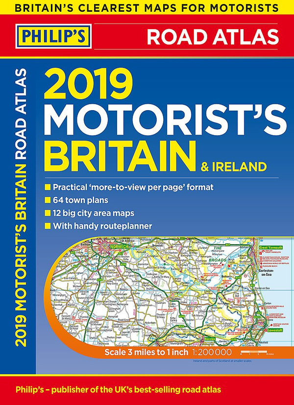 Бумажная книга «Philip's 2019 Motorist's Road Atlas Britain and Ireland A3: Large-format paperback» - фото №1