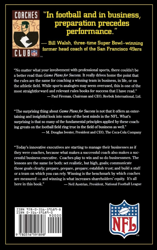 Паперова книга «Game Plans for Success. Winning Strategies for Business and Life from 10 Top NFL Head Coaches», автор Баррі Шихі - фото №1