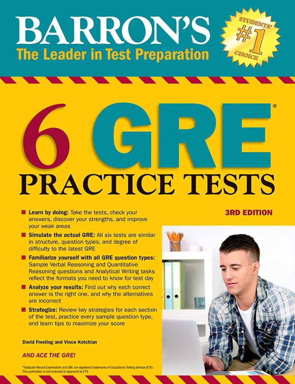 Паперова книга « Barron's 6 GRE Practice Tests», автор Дeвiд Фрилiнг - фото №1