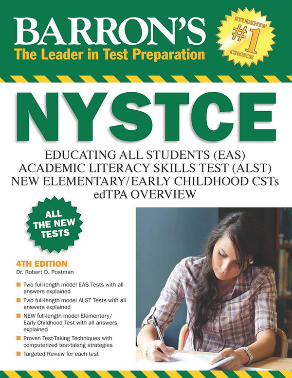 Паперова книга «Barron's NYSTCE : EAS / ALST / CSTs / edTPA», автор Роберт Д. Постман - фото №1