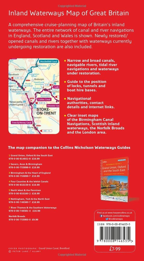 Бумажная книга «Collins Nicholson Inland Waterways Map of Great Britain» - фото №1